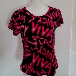 JUICY COUTURE MEDIUM (JUNIOR) SHORT SLEEVE T-SHIRT COMFY IN "VIVA NEON PINK''